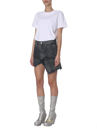 Shop Rick Owens Asymmetric Skirt In Blue