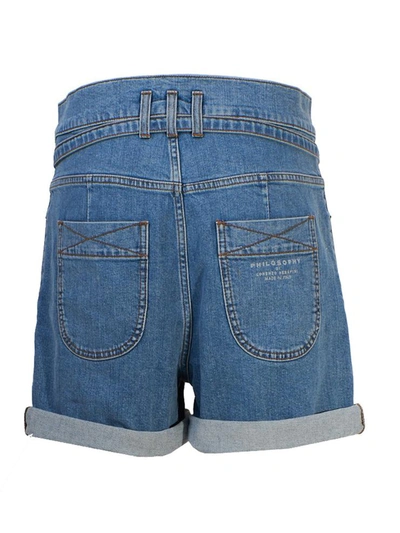 Shop Philosophy Di Lorenzo Serafini Shorts Jeans In Blue