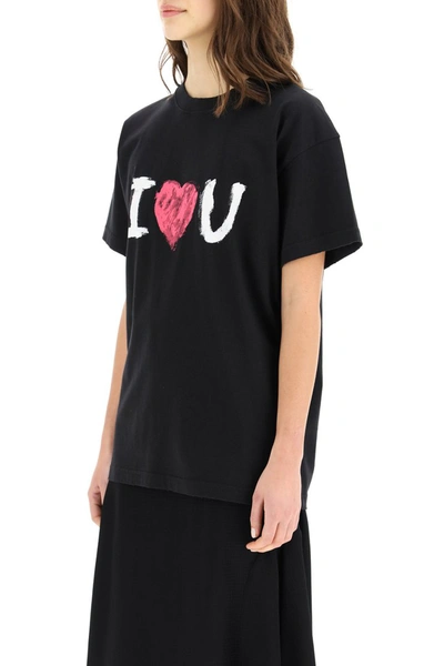 Shop Balenciaga I Love You Print T-shirt In Black White