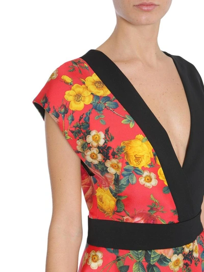 Shop Fausto Puglisi V Collar Dress In Multicolour