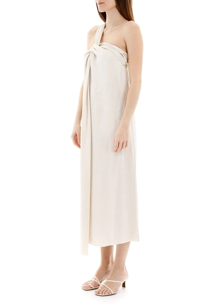 Shop Nanushka Zena Midi Dress In Ecru