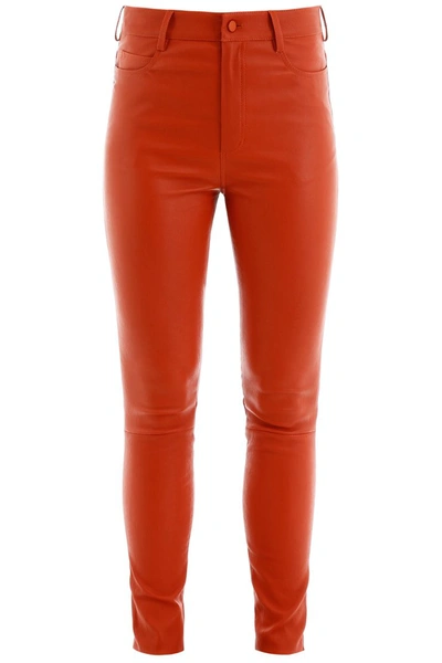 Shop Drome Stretch Nappa Trousers In Fire Opal