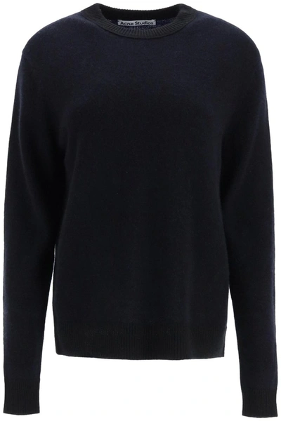 Shop Acne Studios Kassio Cashmere Sweater In Black Purple