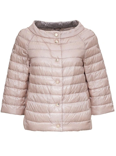 Herno Reversible Quilted Nylon Short Down Jacket In Beige