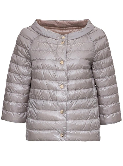 Herno Reversible Quilted Nylon Short Down Jacket In Beige