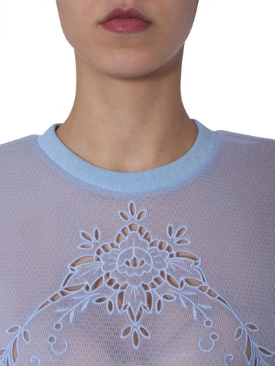 Shop Stella Mccartney Embroidered Sweatshirt In Blue