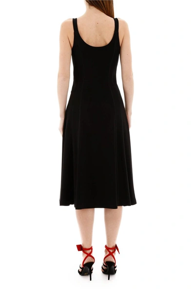 Shop Off-white Jersey Dress In Black White