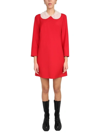 Shop Red Valentino Cady Dress In Red