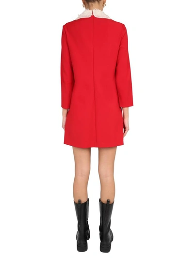 Shop Red Valentino Cady Dress In Red