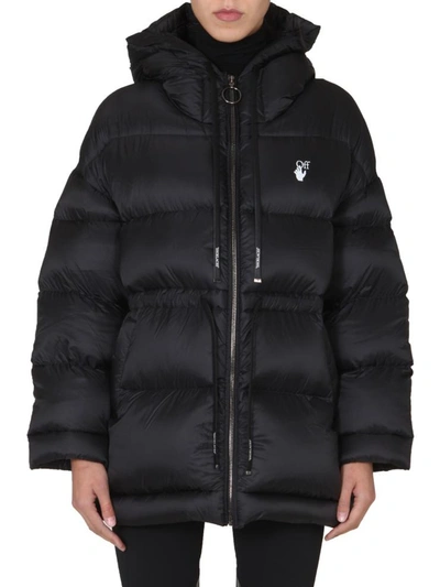 Shop Off-white Down Jacket With Coulisse In Black
