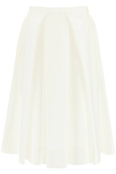 Shop Marni Cotton Midi Skirt In Lily White