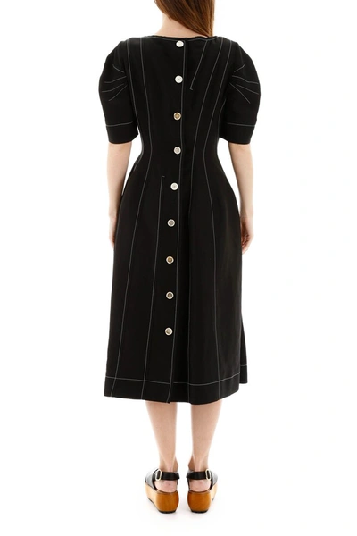 Shop Marni Dress With Stitching In Black