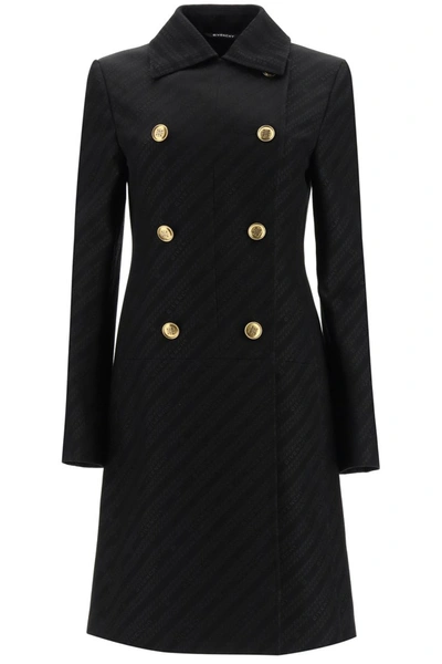 Shop Givenchy Chaîne Coat With 4g Buttons In Black