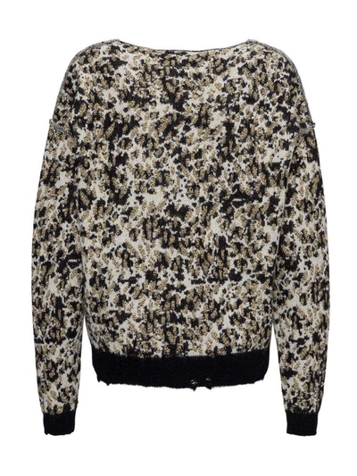 Shop Saint Laurent Leopard Sweater In Grey