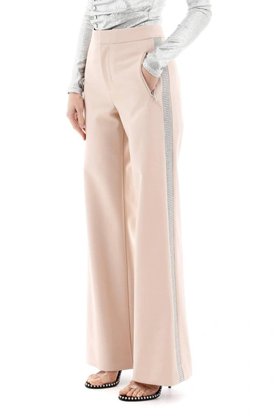 Shop Area Palazzo Pants With Crystals In Nude