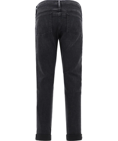 Shop Frame "le Garçon" Jeans In Black  