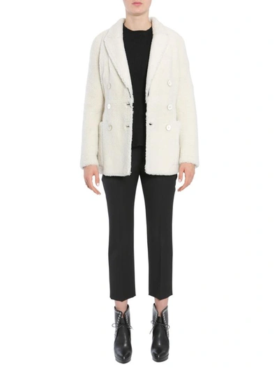 Shop Alexander Mcqueen Double Breasted Coat In White