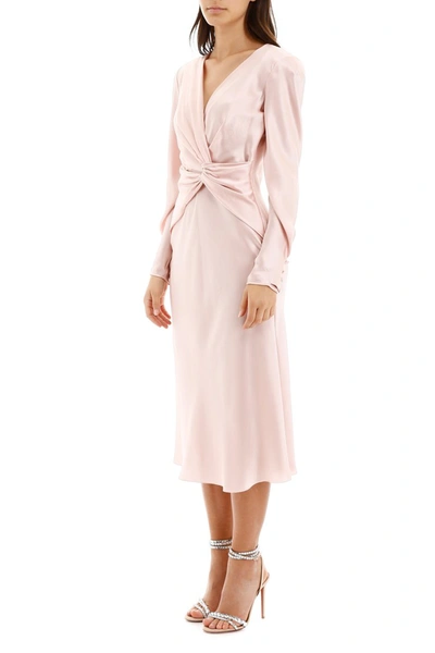 Shop Alberta Ferretti Draped Dress In Pink