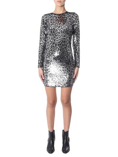 Shop Michael Michael Kors Leopard Dress In Grey