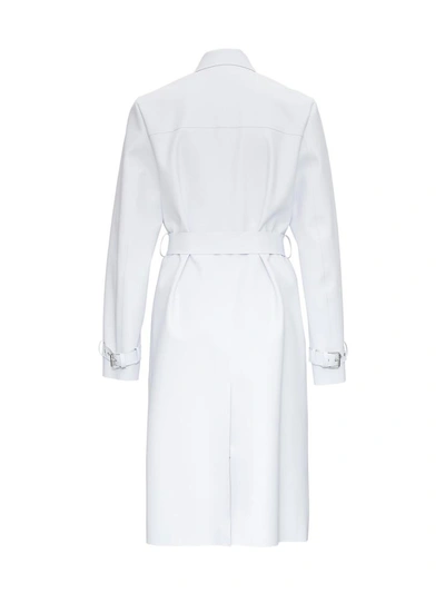 Shop Coperni Trompe-l'oeil Belted Coat In White