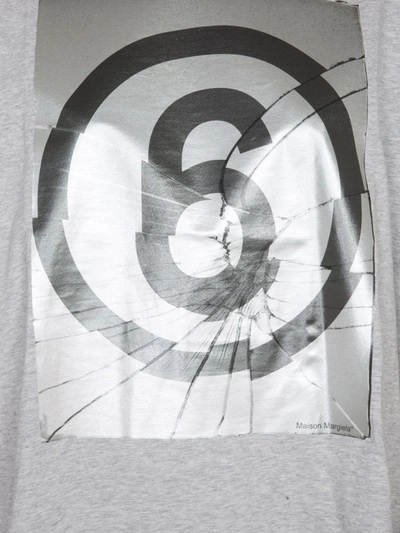 Shop Mm6 Maison Margiela T-shirt With Logo Print In Grey