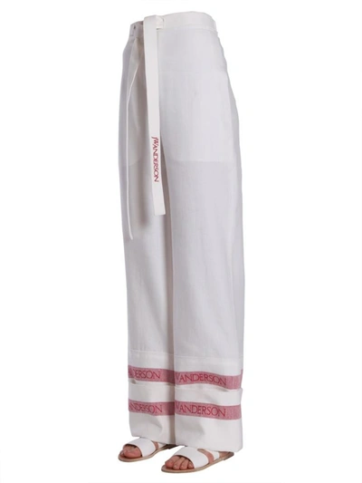 Shop Jw Anderson Wide Trousers In White