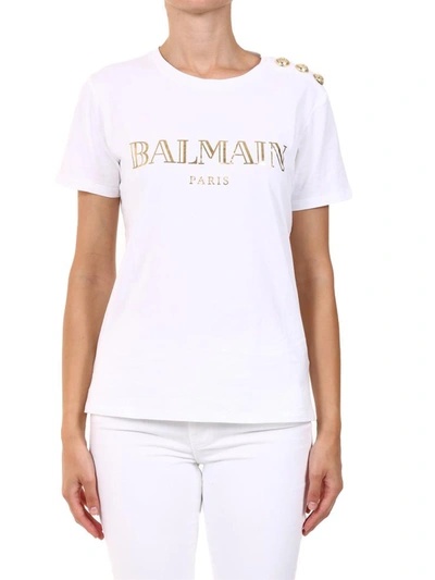 Shop Balmain T-shirt Logo White