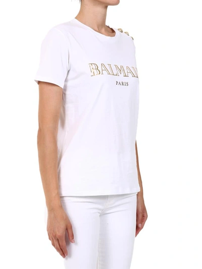 Shop Balmain T-shirt Logo White