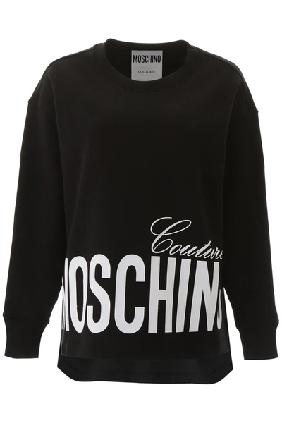 Shop Moschino Couture Print Sweatshirt In Fantasia Nero