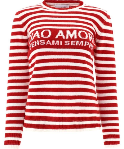 Giada Benincasa Ciao Amore Wool Sweater In Red In Red