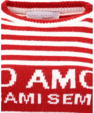 Shop Giada Benincasa "ciao Amore" Wool Sweater In Red
