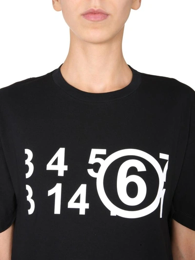 Shop Mm6 Maison Margiela T-shirt With Logo In Black