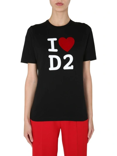 Shop Dsquared2 Round Neck T-shirt In Black