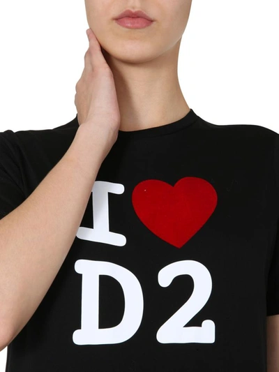 Shop Dsquared2 Round Neck T-shirt In Black