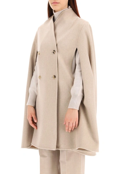 Shop Max Mara Tione Cashmere Cape In Cammello