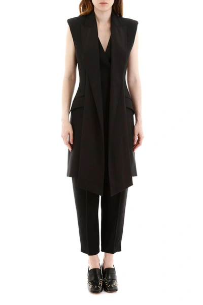 Shop Alexander Mcqueen Vest With Scarf Effect In Black