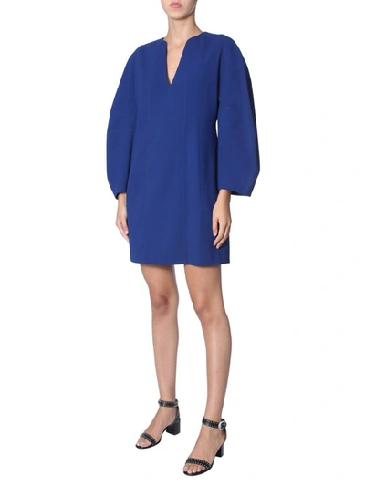 Shop Givenchy Puffed Sleeves Dress In Blue