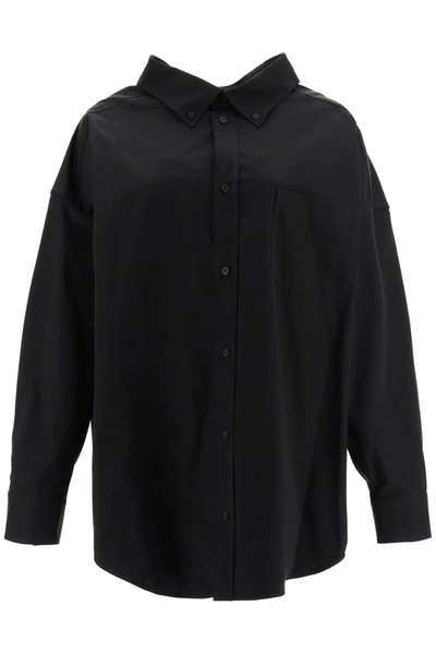 Shop Balenciaga New Swing Shirt Logo On Back In Black
