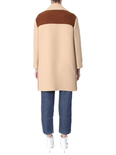 Shop Marni Two-colored Coat In Beige