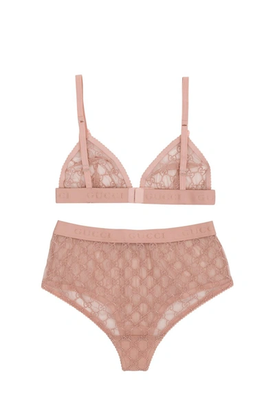 Shop Gucci Gg Tulle Lingerie Set In Pink