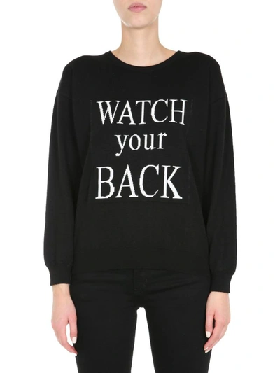 Shop Boutique Moschino Crew Neck Sweater In Black