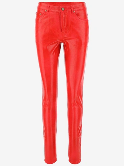 Shop Saint Laurent Jeans In Rosso