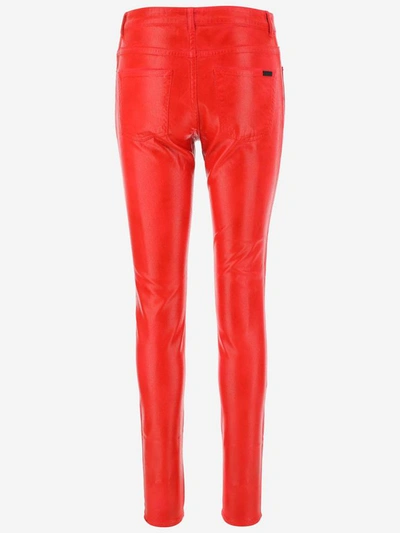 Shop Saint Laurent Jeans In Rosso