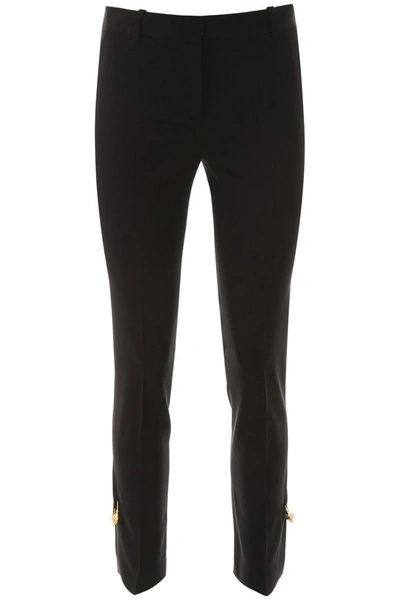Shop Versace Safety Pin Trousers In Nero