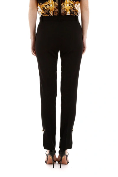 Shop Versace Safety Pin Trousers In Nero