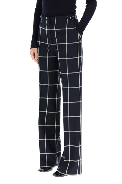 Shop Gabriela Hearst Leda Check Trousers In Navy Windowpane