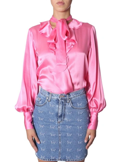 Shop Msgm Shirt With Ruches In Pink