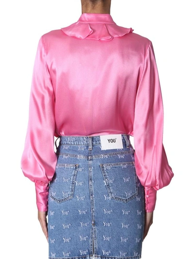 Shop Msgm Shirt With Ruches In Pink
