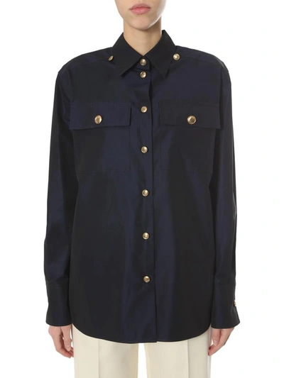 Shop Givenchy Cotton Shirt In Blue
