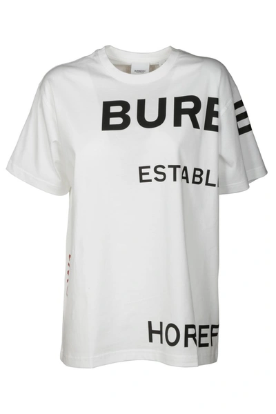 Shop Burberry T-shirts And Polos In Bianco